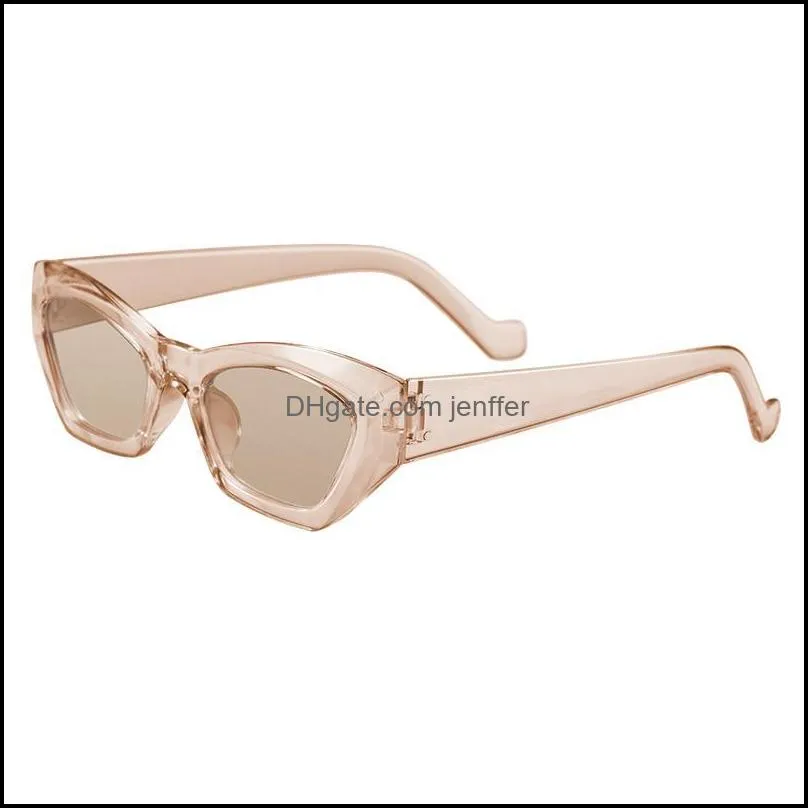 Fashion Cat Eye Irregular Sunglasses Women 2021 Vintage Clear Candy Color Eyewear Men Trending Polygon Sun Glasses Shades UV400