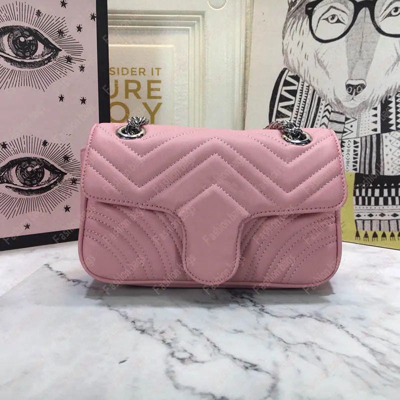 Marmont mini sacs à bandoulière en cuir véritable mignon couleur rose femme sac de luxe mode marque taille 22*13*6 cm