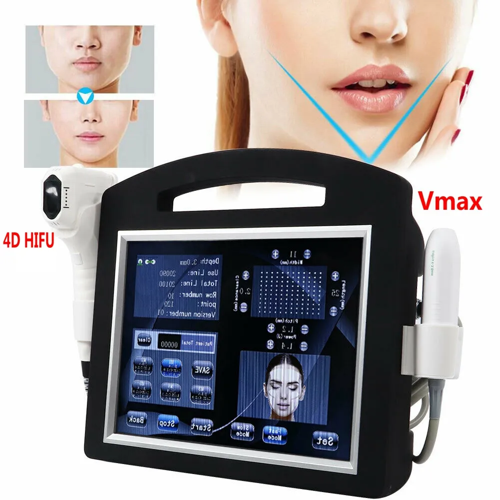 Machine Hifu 2 en 1 4D + Vmax, élimination des rides par ultrasons focalisés de haute intensité pour le Lifting du visage et l'amincissement du corps, raffermissement de la peau