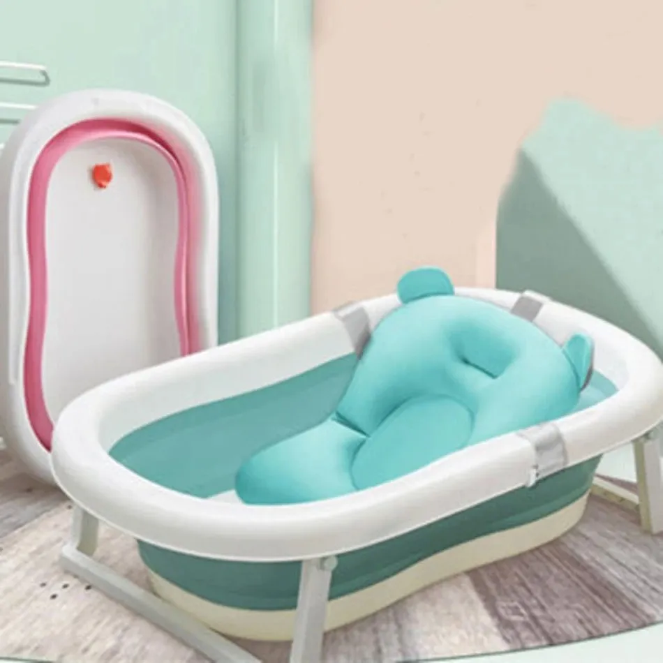 Tappetino per il Bagnetto Seggiolino per il Bagnetto, Cuscino per il Bagnetto Tappetino per il Bagnetto Neonato, Cuscino per Vasca da Bagno per Neonato Supporto per Vasca da (Orso Blu