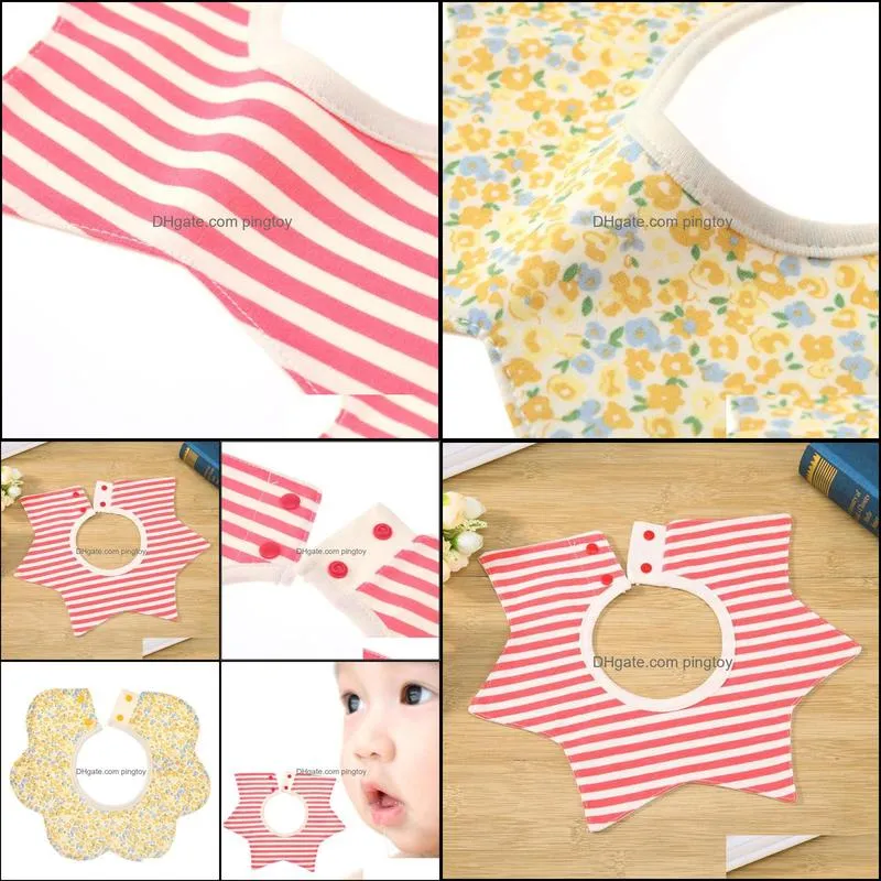 Infant Baby Bibs Waterproof 4-Layer Cotton Baby Feeding Cloth Saliva Towel 360 Degree Cotton Apron Bibs & Burp Petal Bibs