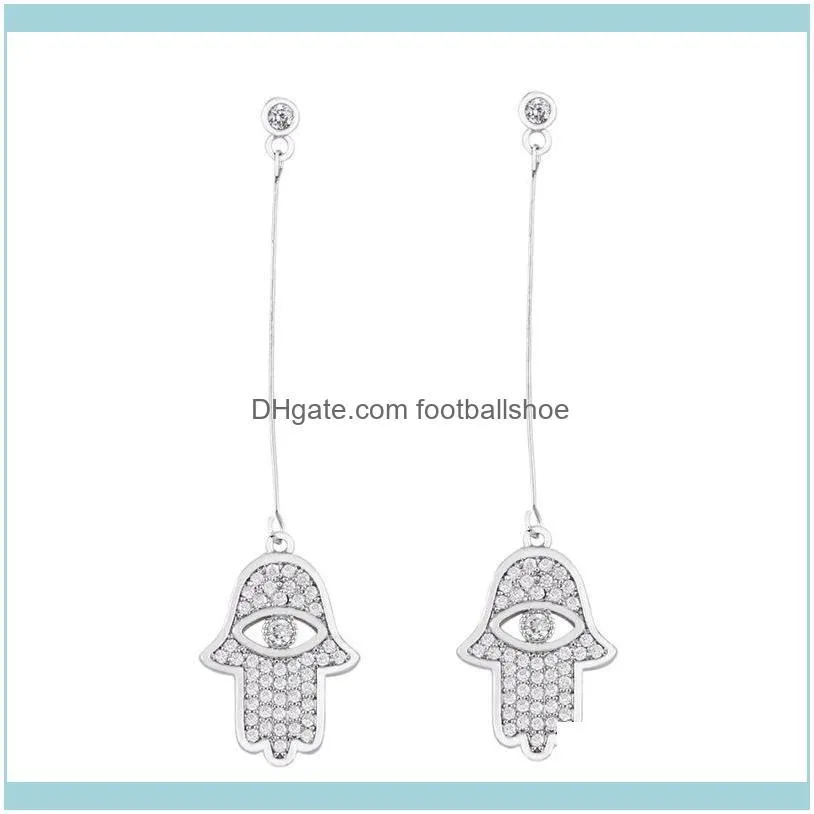 Designers Long women`s s 925 silver needle girl tassel palm Earrings Korean earrings err77