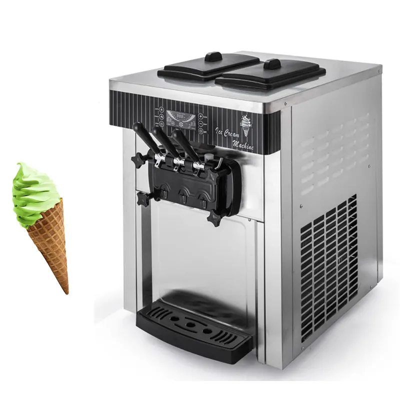 デスクトップソフトサーブ商業ヨーグルト甘いコーンメーカーのためのアイスクリームマシンの自動販売