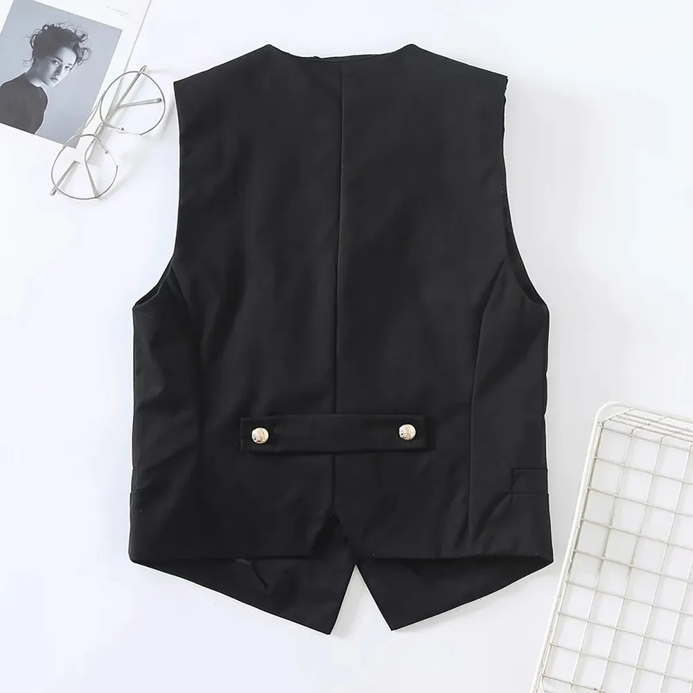 Casual Simplicity Solid Pocket Buckle V Neck Vest Dress Dresses Casual Simplicity Solid Pocket Buckle V Neck Vest Dress Dresses