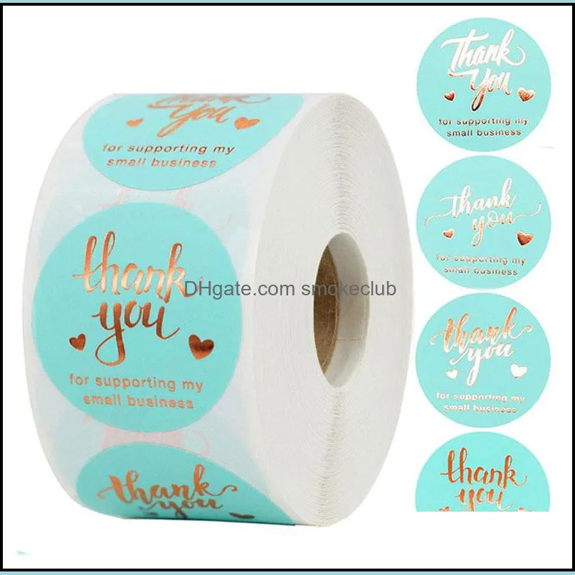 Thank You For Supporting My Small Business Handmade Adhesive Stickers 500pcs 1.5inch Round Baking Label Gift Box Decor