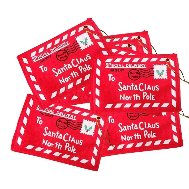 Red Greeting Card Envelopes Multifunction Envelope for Christmas Cards Candy Bag Kids Santa Claus Gift