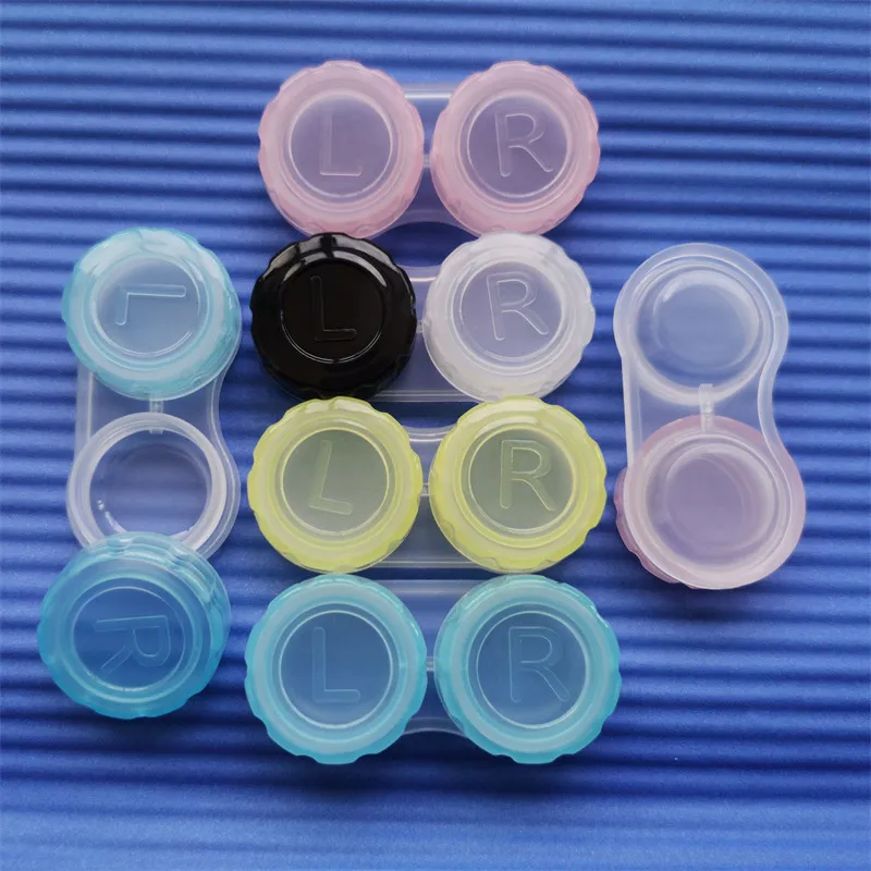 Candy Color Contact Lenses Case Contact Lens Accessories Box per gli occhi Contatti Kit da viaggio Contenitore
