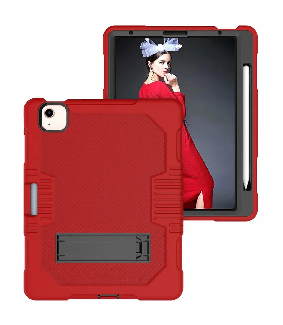 3 in 1 tablet Case For iPad 10.2 10.9 11 9.7 air2 air4 mini45 samsung T290 T500 T220 T225 T307 T510 P610 PC+TPU portable Shockproof Kickstand PC cover
