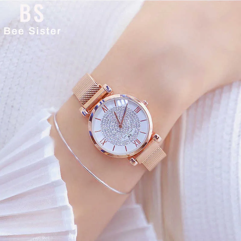 Women Watches luxury brand Simple Dress Ladies Wrist Watches Stainless Steel Magnet Buckle Watch Women Montre Femme 210527
