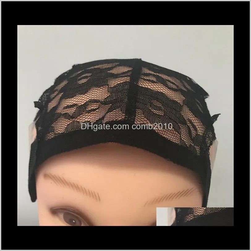 double adhesive lace wig caps for making wigs and hair weaving stretch adjustable wig cap 4 colors dome cap for wig 10pcs