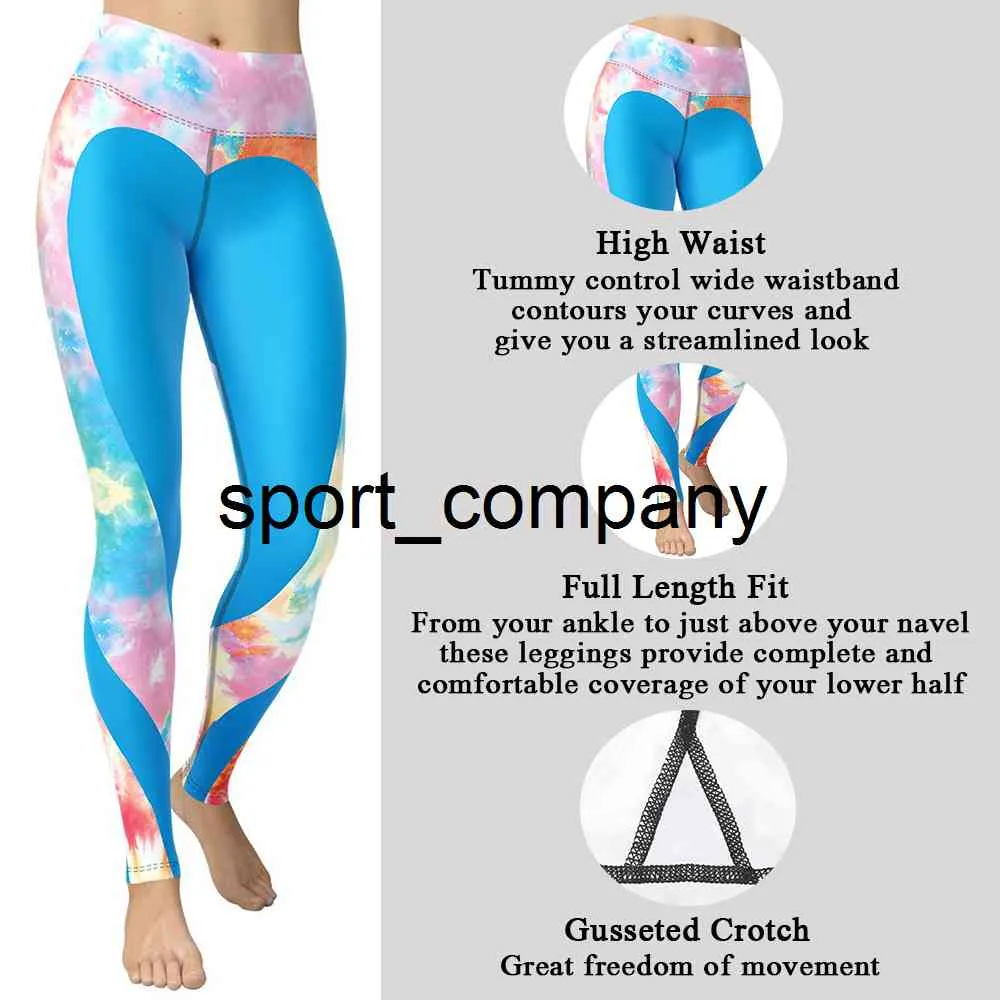 Leggings da donna Blue Heart Activewear Pantaloni Abbigliamento sportivo da allenamento 2021 Leggings tie dye per abiti sportivi Mujer