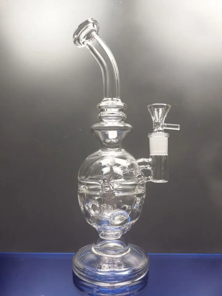 Cam bong fab yumurta su borusu kafatası beher dab teçhizat bongs geri dönüştürücü cam bükülmüş boyun yağ brülör sericilik ile kase 14.4mm eklem