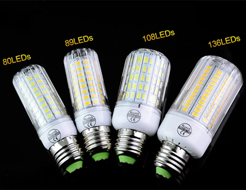 E27 220V LED Lamp 5730 SMD Bulbs E14 Corn 80 89 108 136 Leds light Bombillas Chandelier Bulb Lampada Ampoule Lighting