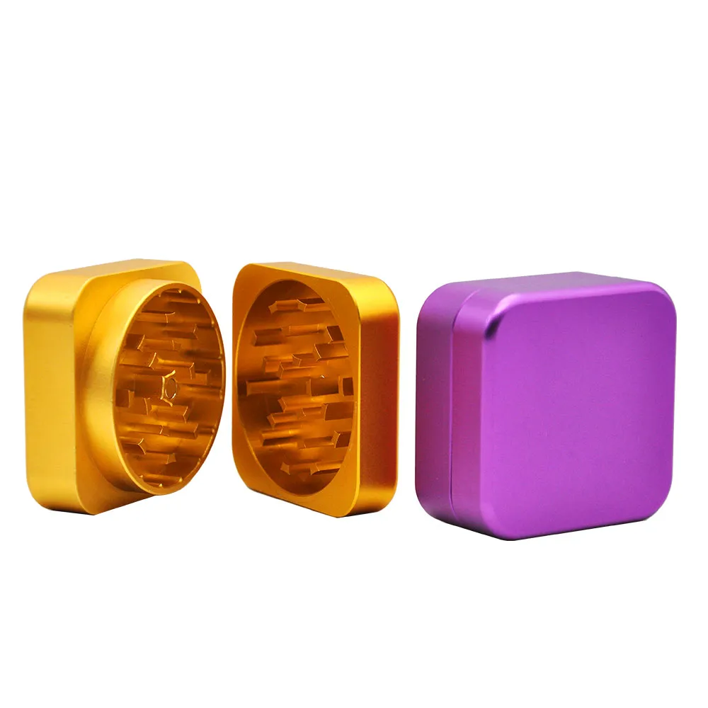 2 Layers Square Shape Herb Grinder Spice Tobacco Crusher Hand muller Crank Cigarettes Accessories