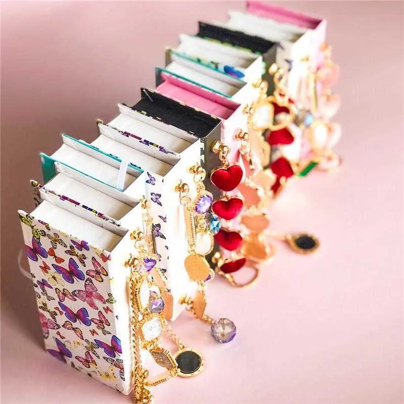 Newest Butterfly Design Mink Eyelash Box Bracelet Magnetic Case for Natural False Eyelashes Dramatic Fluffy 25mm Lashes Rectangle Packaging Boxes