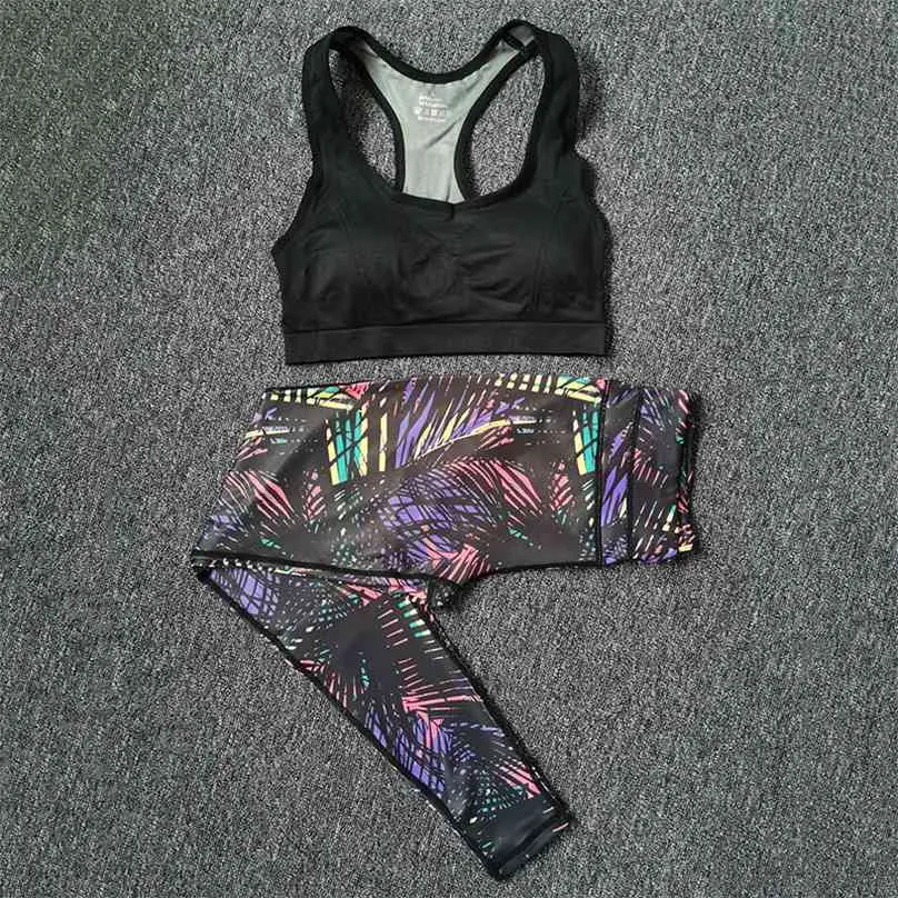 Women's Sports Suits Gym Clothing Yoga Set Running Fitness Bra+Yoga Pants Workout Sets Spring Summer Autumn Sport Wear 210802