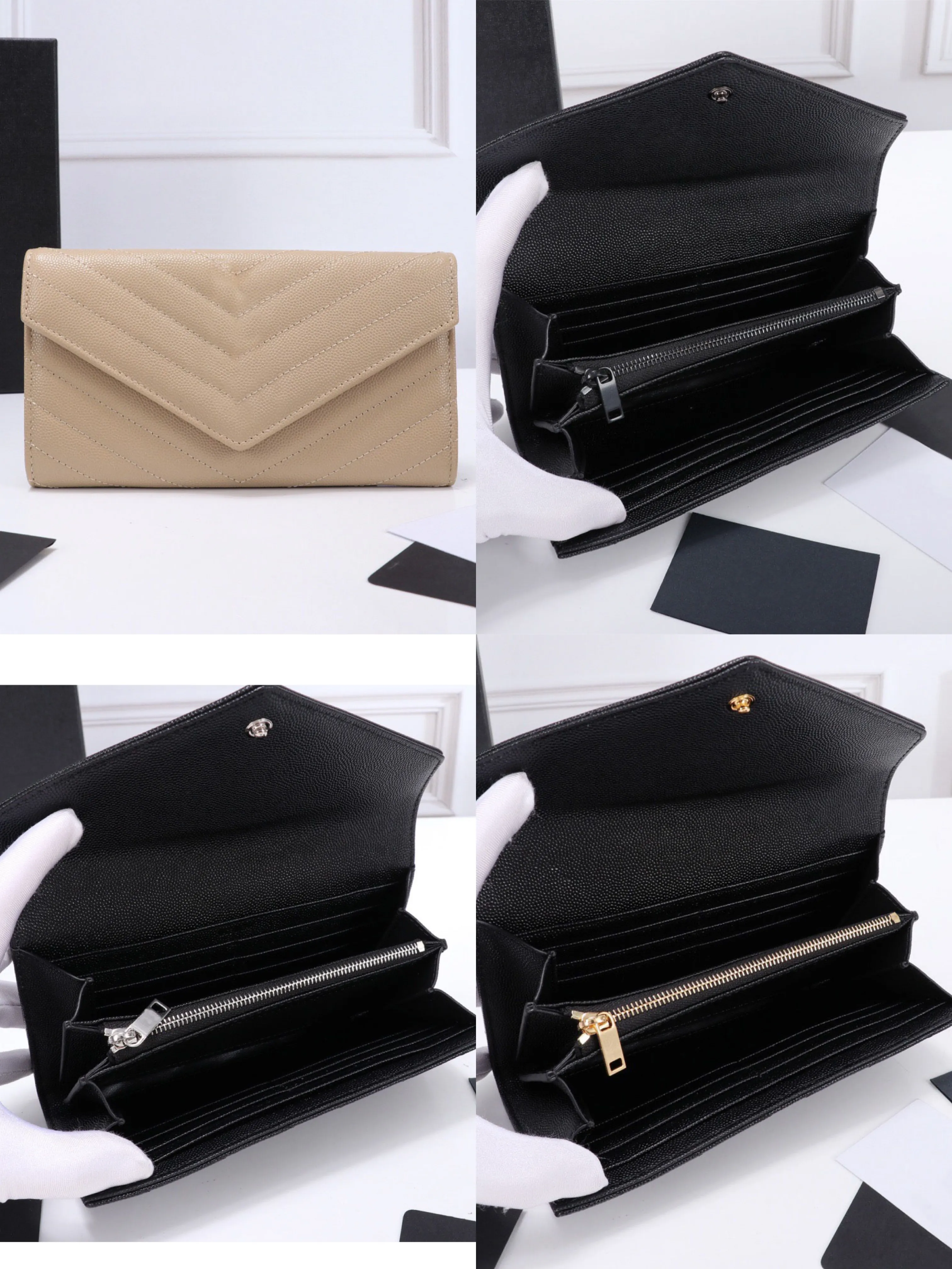 Nya plånböcker för kvinnor märke lång plånbok handväska för damer mode koppling väska med låda designer Billetera 437469 19-11-2.5