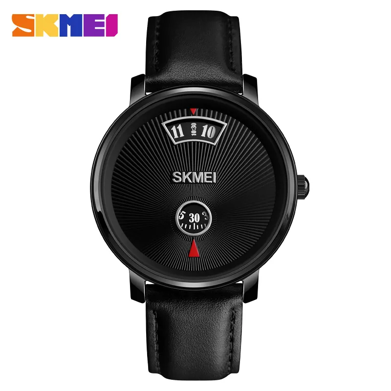 SKMEI hommes d'affaires montre à Quartz Style Simple montres-bracelets étanche en acier inoxydable/cuir marque noir couleurs 1490 montre Men2022