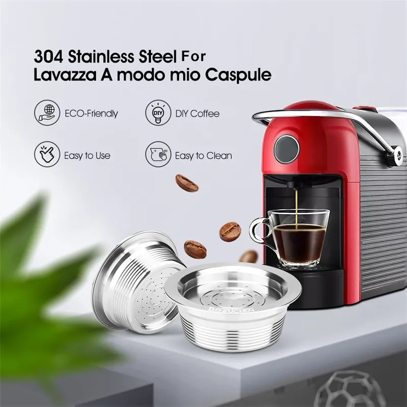 ICafilasEdelstahl für Lavazaa a modo mio wiederverwendbarer Kaffeekapselfilter für Lavazzaa Jolie/Tiny LM3100 ESPRIA 210712