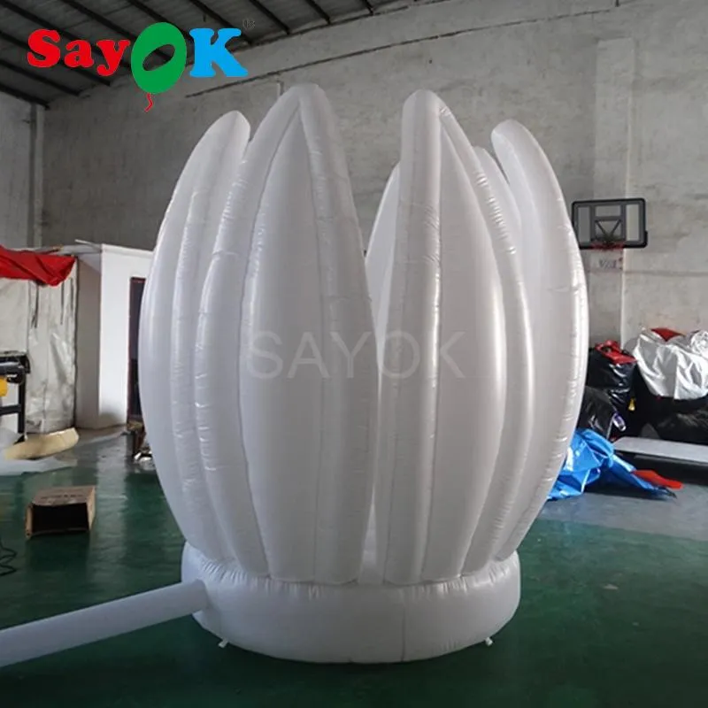 2m(6.56ft) Inflatable Lotus Flower Giant Decoration For Stage Wedding Party Birthday(flower Can Be Opened)