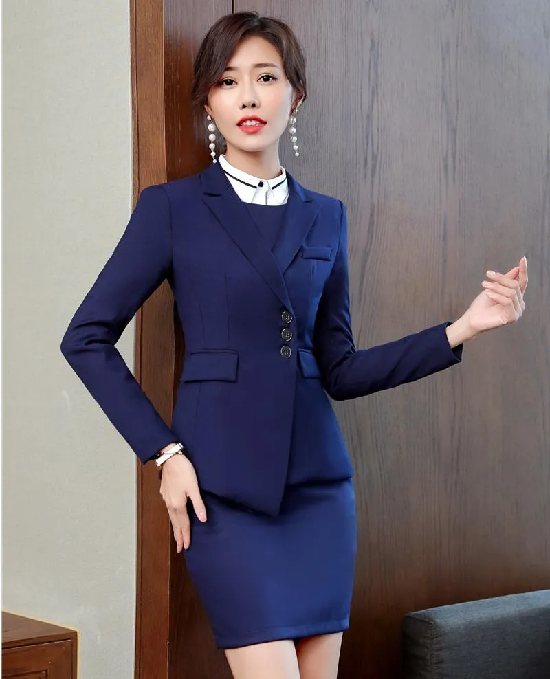 Womens dark blue clearance suit