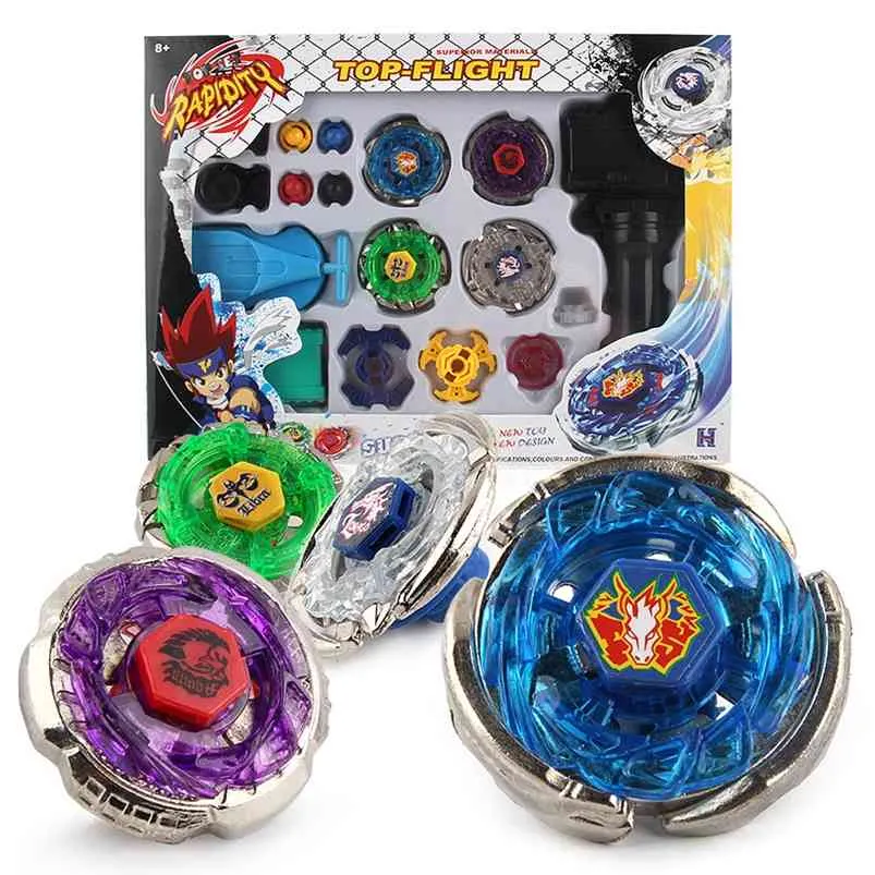 Beyblades Metal Fusion Toys для продажи 4D Спиннинг Игрушка набор BeyblaDs Brust с двойной лаунчерской рукой ребенка подарок 210803