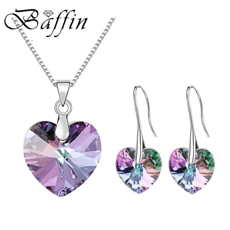 BAFFIN Оригинальные кристаллы из Swarovski Сердце кулон Ожерелья Серьги Ювелирные Изделия Наборы для женщин Любителей Дара