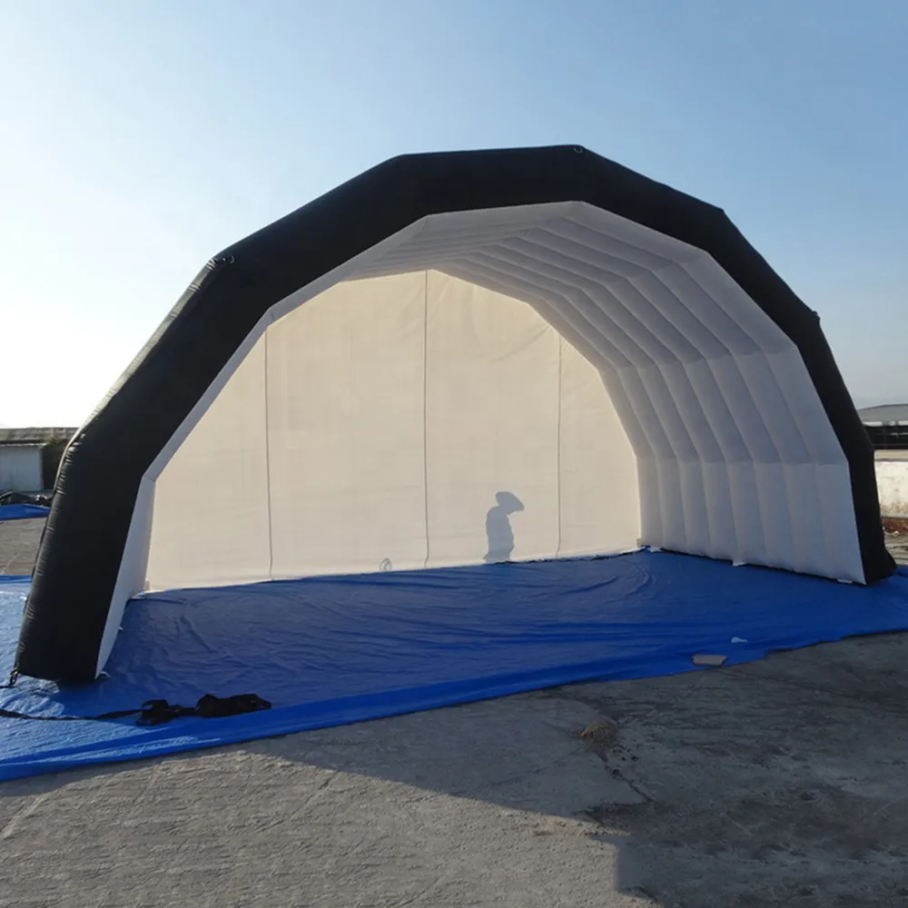Free Ship custom size Inflatable Stage Tent Black Exhibition Cover Display Marquee For Outdoor Music Concert Events