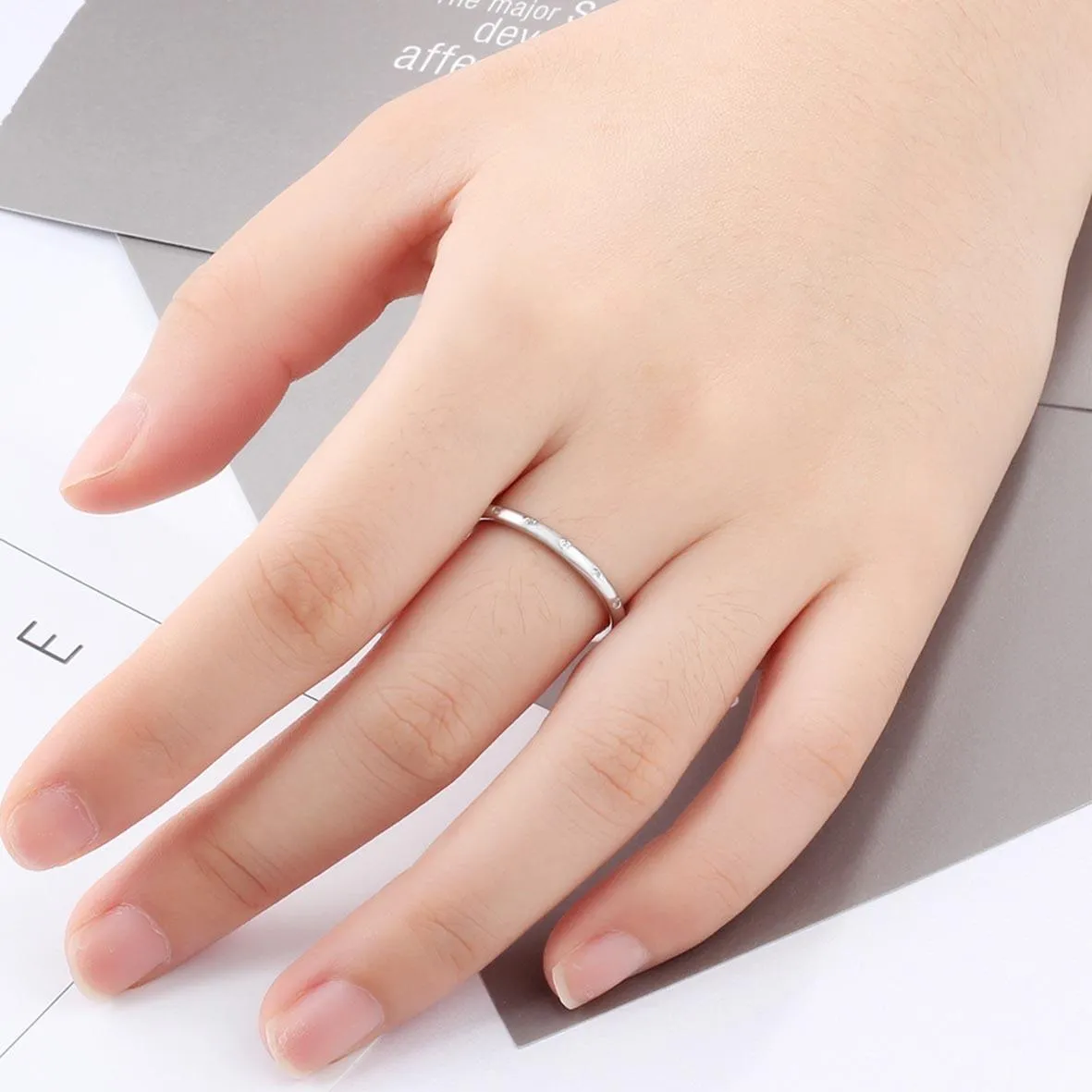 High Quality Engagement Wedding CZ Band Ring 100% Real Pure 925 Sterling Silver For Women Gift