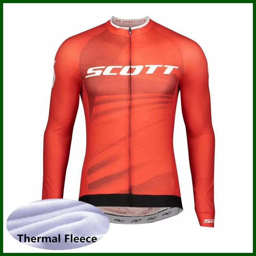 Pro Team SCOTT Radtrikot Herren Winter-Thermo-Fleece Langarm-Mountainbike-Shirt Rennrad-Oberteile Wärmer Rennbekleidung Outdoor-Sportbekleidung Y21050657