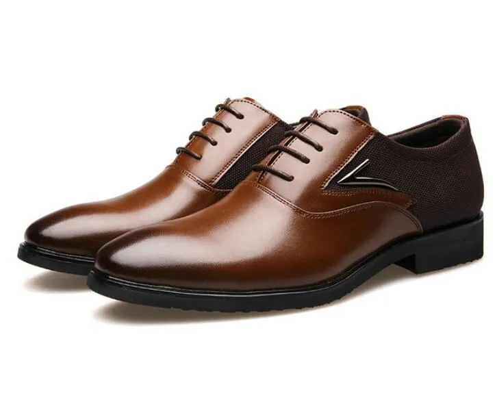 Hommes Oxford imprime des chaussures habillées de Style classique en cuir café rose à lacets mode formelle affaires