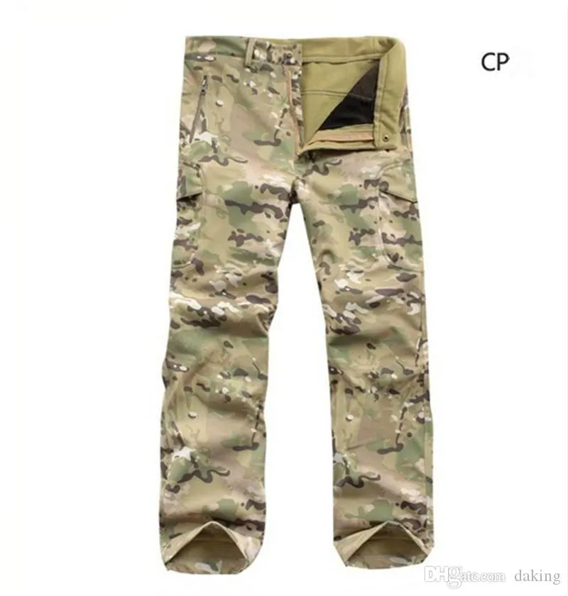 Europa US Military Tactical Cargo Camo Hosen Männer Lurker Shark Skin Warm Dschungel Camping Klettern Flache Beschichtung Wasserdicht Winddicht 3380