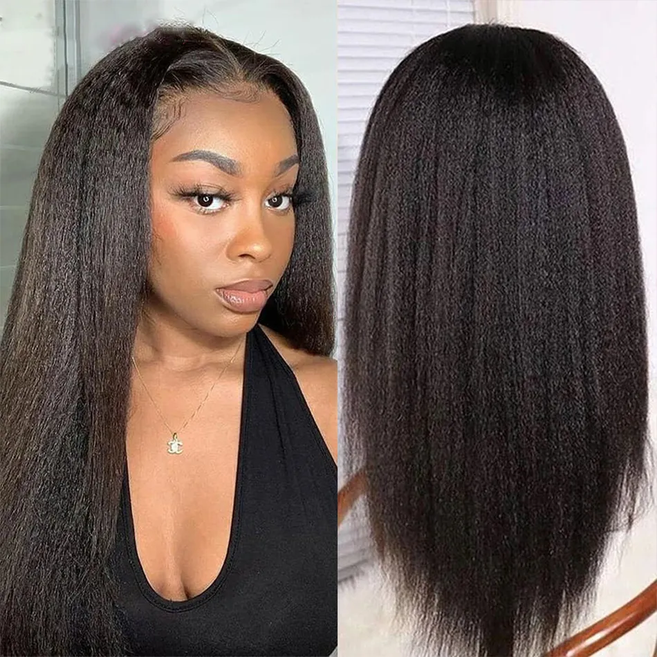 Brazilian Kinky Straight Lace Front Virgin Human Hair Wigs