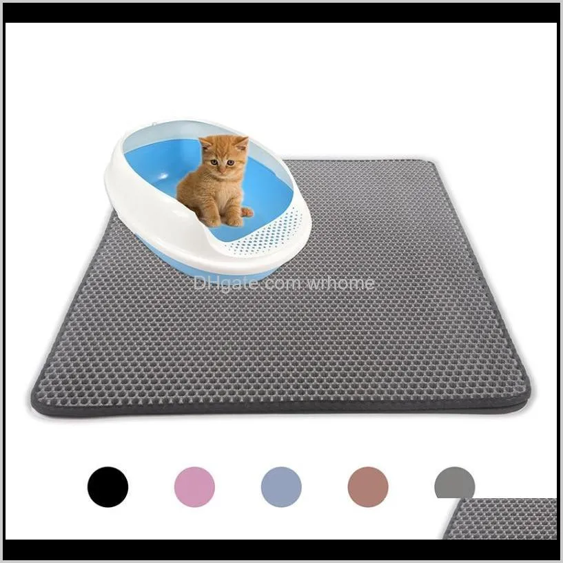 pet cat litter mat toilet double layer waterproof non-slip mats washable bowls pads cats dogs bed clean accessories grooming
