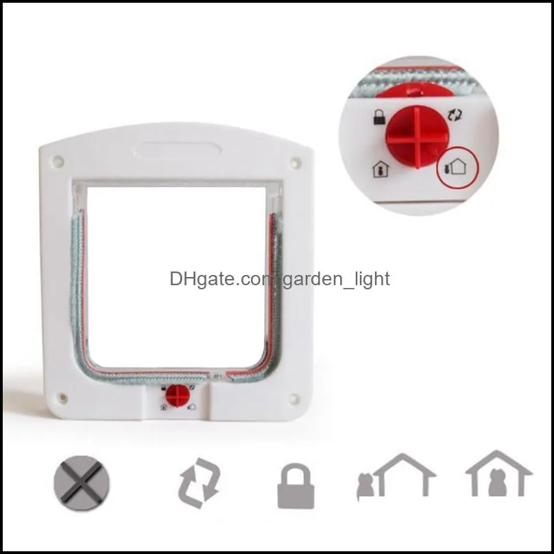 Cat Carriers,Crates & Houses Controllable Pet Entry And Exit Door Safe Hole Supplies Size White