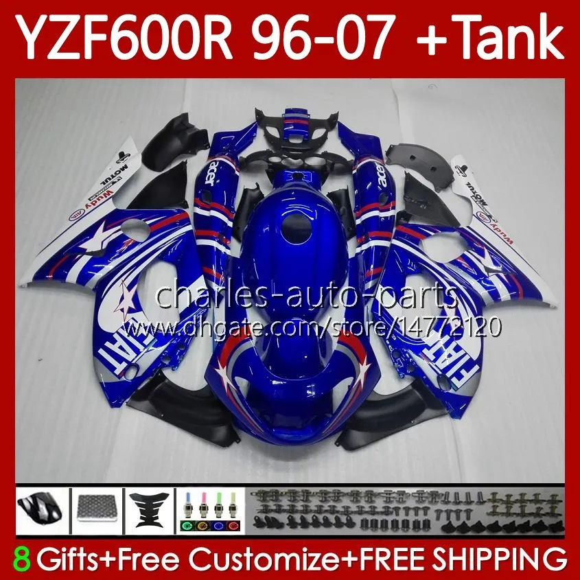 Bodywork + 탱크 Yamaha Thundercat Yzf600R YZF 600R 600 R 1996 1997 1998 1999 2000 2001 바디 블루 화이트 86no.169 YZF-600R 96 02 03 04 05 06 07 YZF600-R 96-2007 Fairing