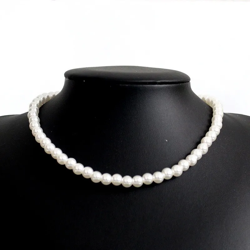 Vintage imitation pearl choker halsband kedja goth krage för kvinnor mode charm party bröllop smycken presentillbehör