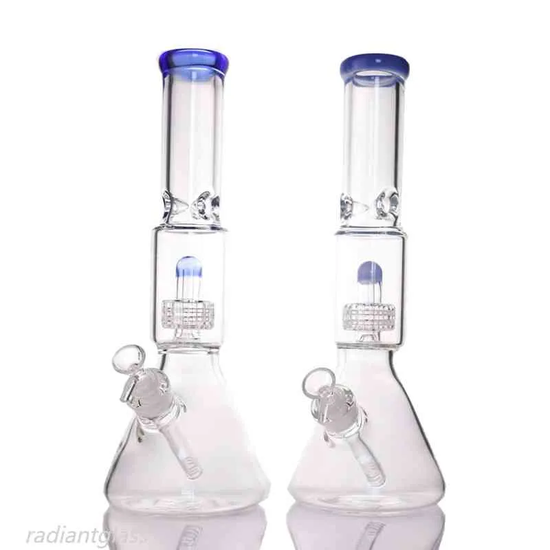 waterpijp beker glazen bong waterleidingen ijsvangsten vogelkooi perc dik materiaal olie dab rig voor roken 14" bongs met 14mm joint