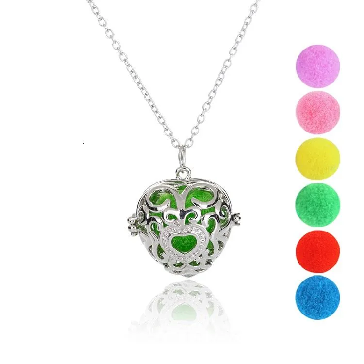 6 boules de feutre couleur chromatique aromathérapie diffuseur pendentif collier or diffuseur d'arôme médaillon femmes bijoux fantaisie