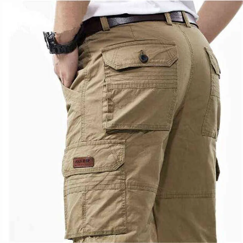 Salopette homme militaire armée Cargo pantalon printemps coton Baggy Denim pantalon homme multi-poches décontracté Long pantalon grande taille 42 H1223
