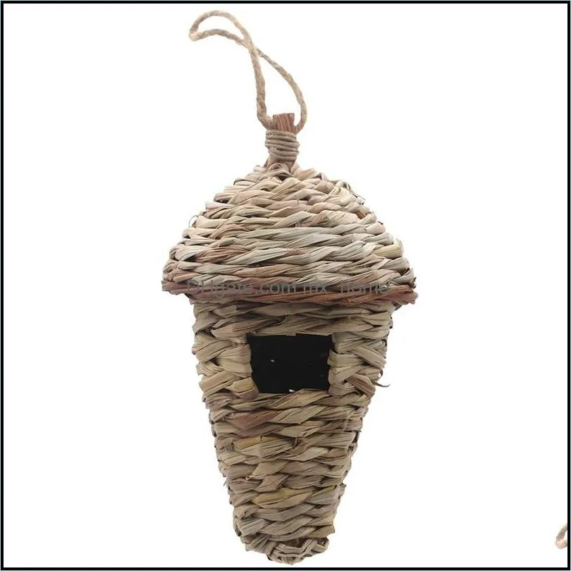 Bird House,Winter House For Outside Hanging,Grass Hand Woven Nest House,Natural Hut Outdoor,Birdhouse Kids,So Cages