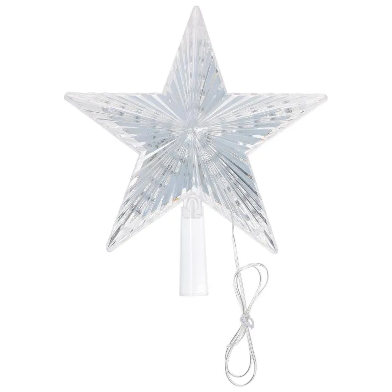 Juldekorationer 1PC Xmas Fem-spetsig Star Tre Topper Dekorativ Treetop Lamp Uk Plug