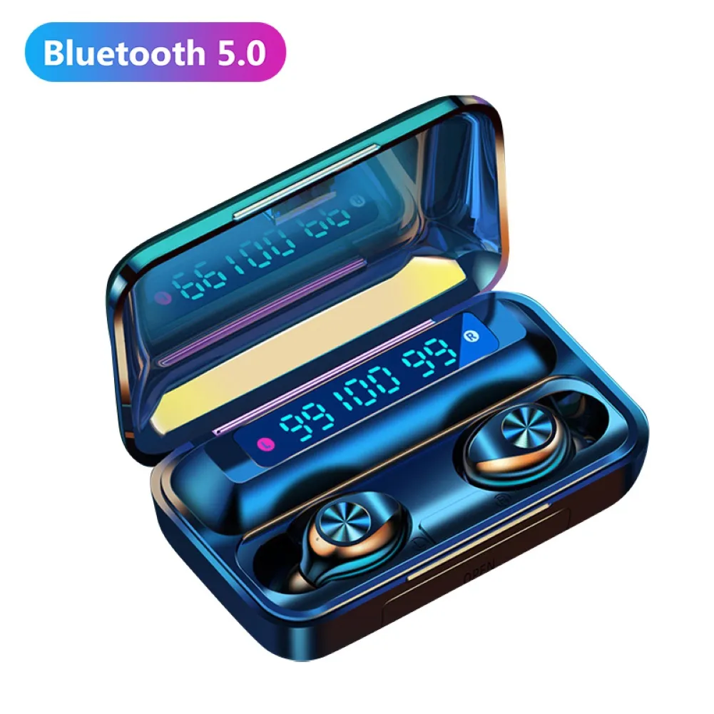 Bluetooth-Kopfhörer F9-10 TWS Digitalanzeige Bluetooth 5.0 Drahtlose In-Ear-Kopfhörer Sport-Ohrhörer