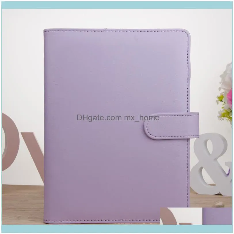 Macaron Color A6 Notepads Cover Binder PU Clip-on Leather Loose Leaf Notebooks Cover Notebook. Journal Stationery ZYYA1044