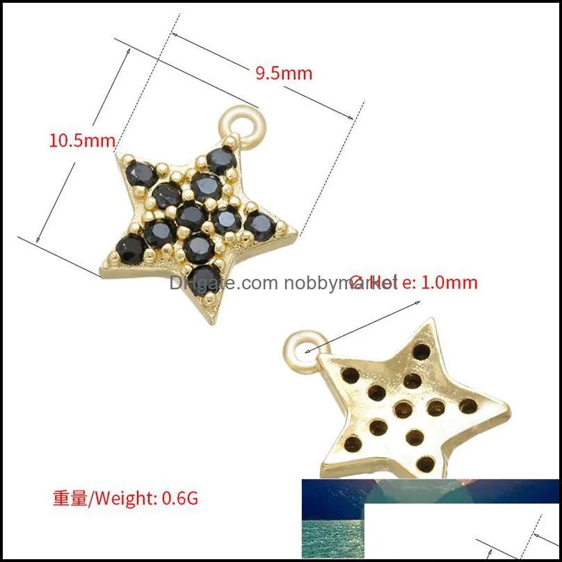 ZHUKOU gold/silver color CZ crystal star earrings charms small pendant for Jewelry making accessories supplies wholesale VD837 Factory price expert design