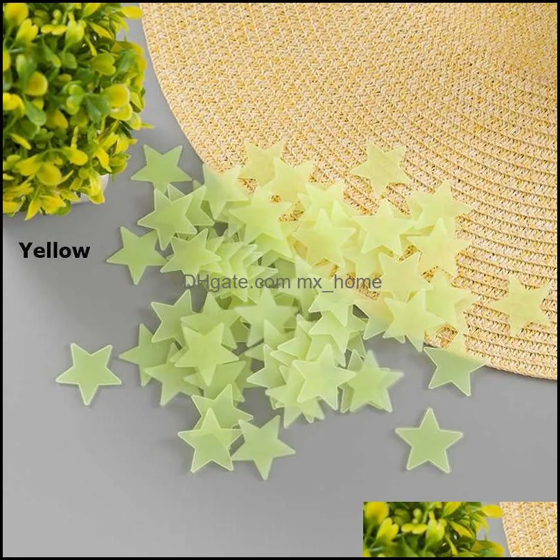 Wall Stickers 100 pcs/Set 3D stars glow in the dark Luminous for Kids Room Home Decor Decal paper Decorative Special Festivel QZ5V