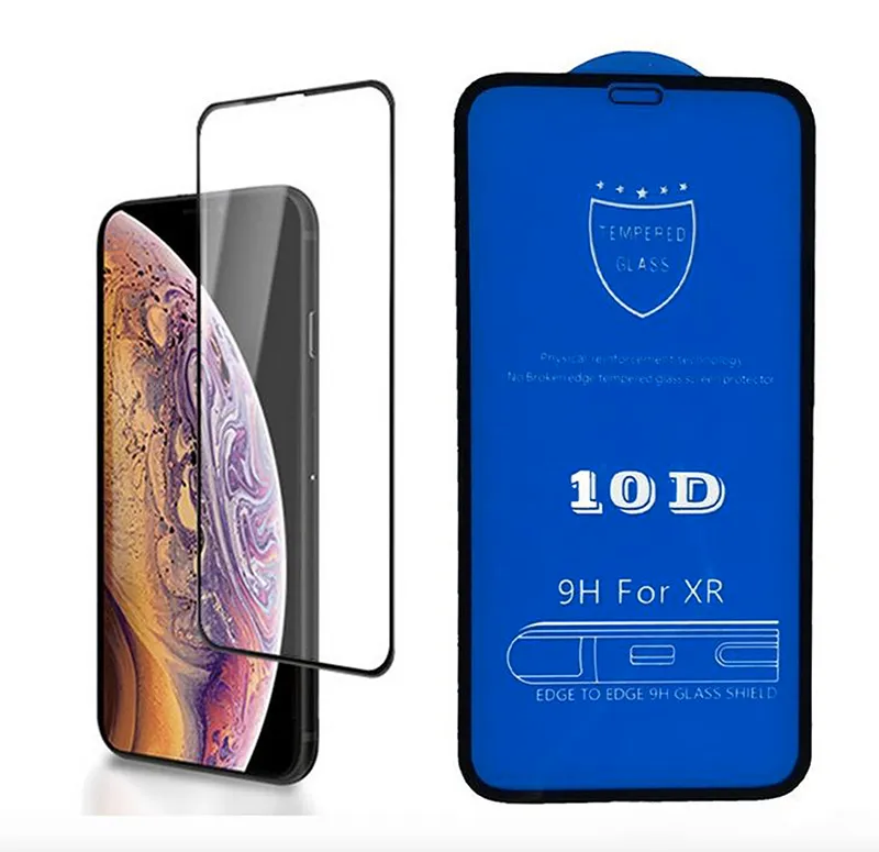 10D Pełna ochraniacz ekranu dla iPhone 12 mini 11 pro max xr x xs 6 7 8 6S plus 9H twardość Szkło hartowane bez sprzedaży detalicznej