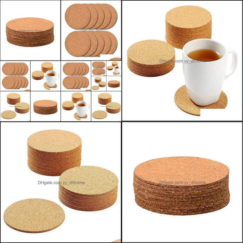 Mats & Pads 10 X Round 90mm * 3mm Cork Bar Drink Coasters 90mm, Thick *Malleable And Flexible, Easily Cut Into Different Shapes