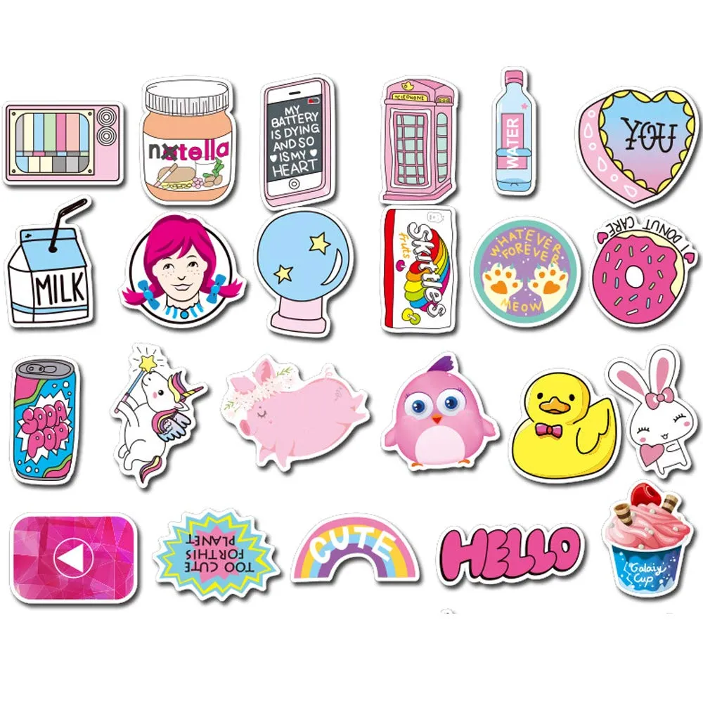 50 Pack Pink Girls VSCO Kawaii Aesthetic Vinyl Cute Stickers Waterproof For  Bottles, Laptops, Planners, Scrapbooking, Wall Scanners, Skateboards,  Journaling And Organization From Homezy, $1.79