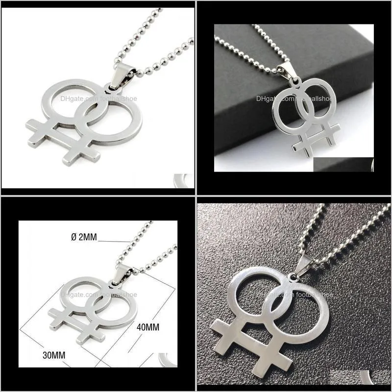 new fashion rainbow necklace lesbian necklaces pendants for women gay pride silver color jewelry bead chain link 24inch1